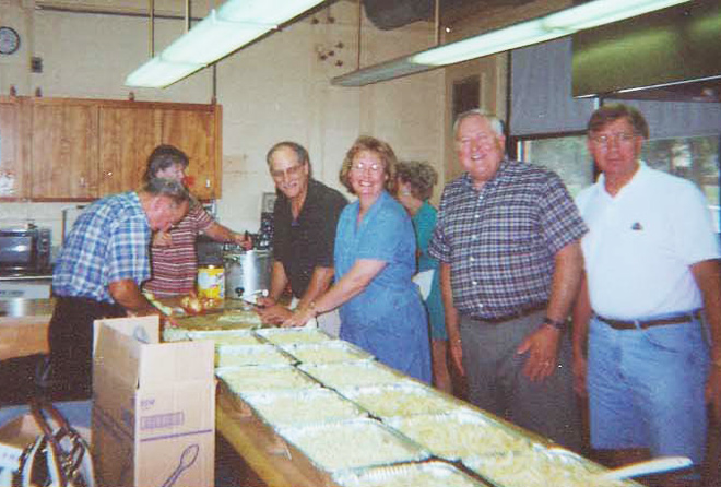 Volunteers working the "Casserole Program"